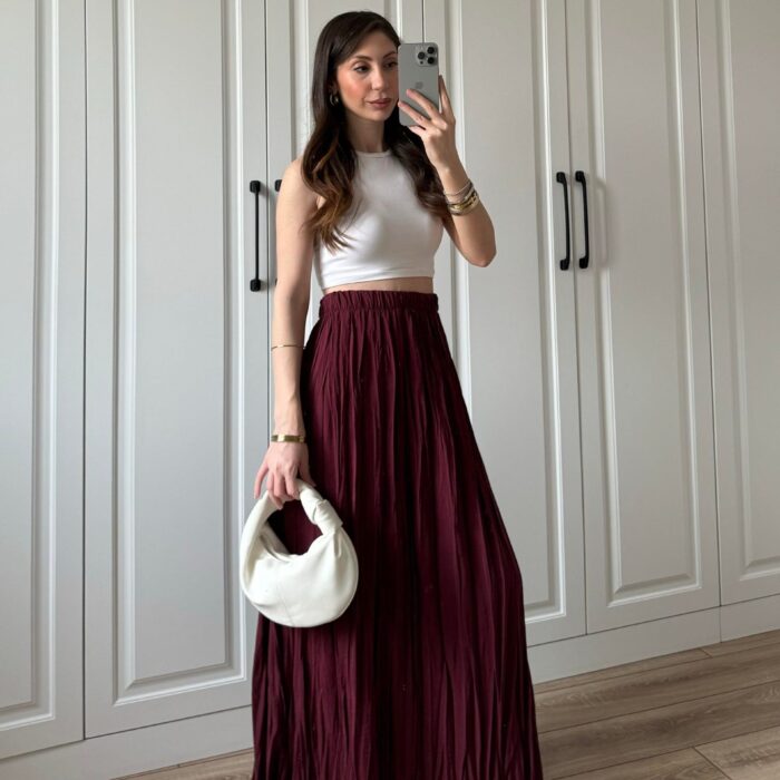 Vera Bordo Kraş Kumaş Etek