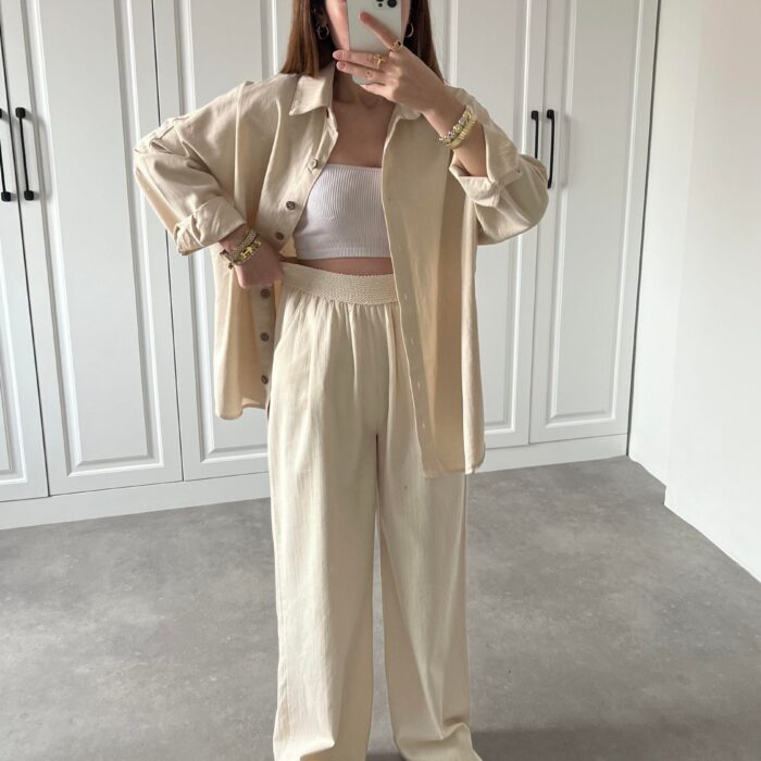 Gabardin Taş Palazzo Pantolon