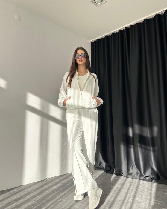 Kadın Kahverengi Şeritli Eşofman Takımı