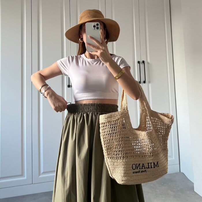 Poplin Kumaş Premium Haki Etek