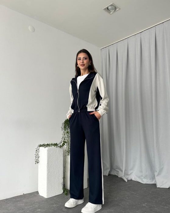 Kadın Oys Fermuarlı Lacivert Eşofman Takımı