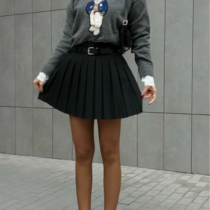 Kadın Gri Ayıcıklı Kazak 1014-5205