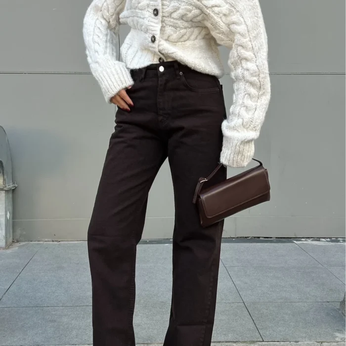 Kadın Kahve Kot Pantolon 1037-3703